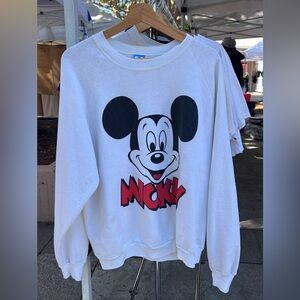 White Sweatshirt with Mickey Mouse Design